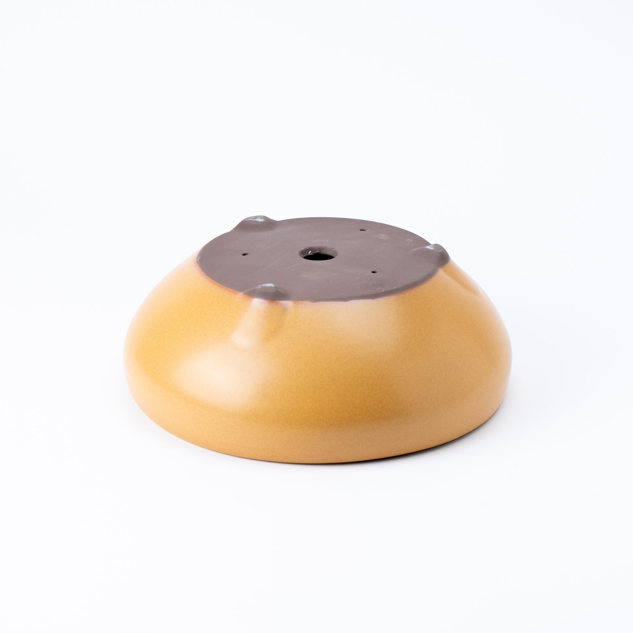 Naginowa Yellow Circle BANKO Ware Japanese Bonsai Pot Set of 2