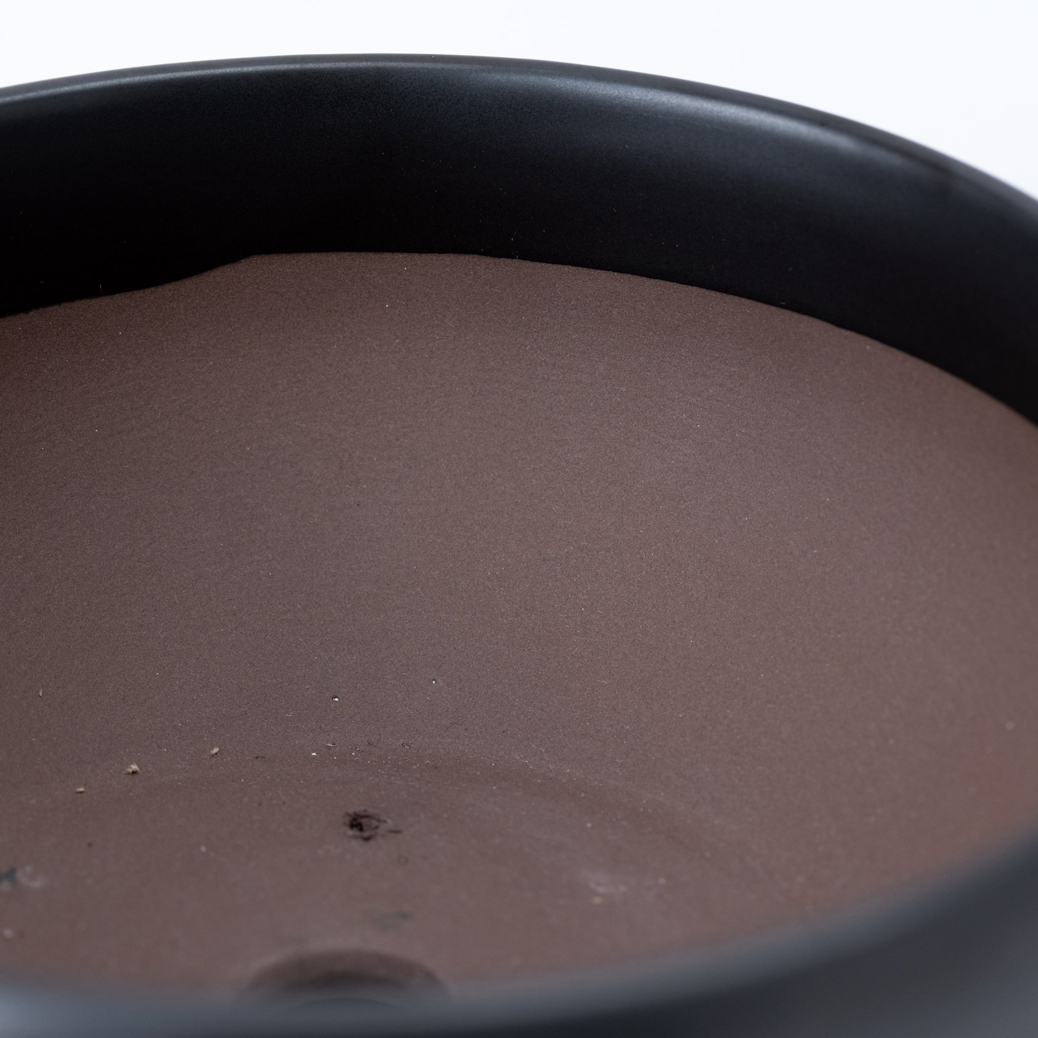 Naginowa Black Matte Circle BANKO Ware Japanese Bonsai Pot Set of 2