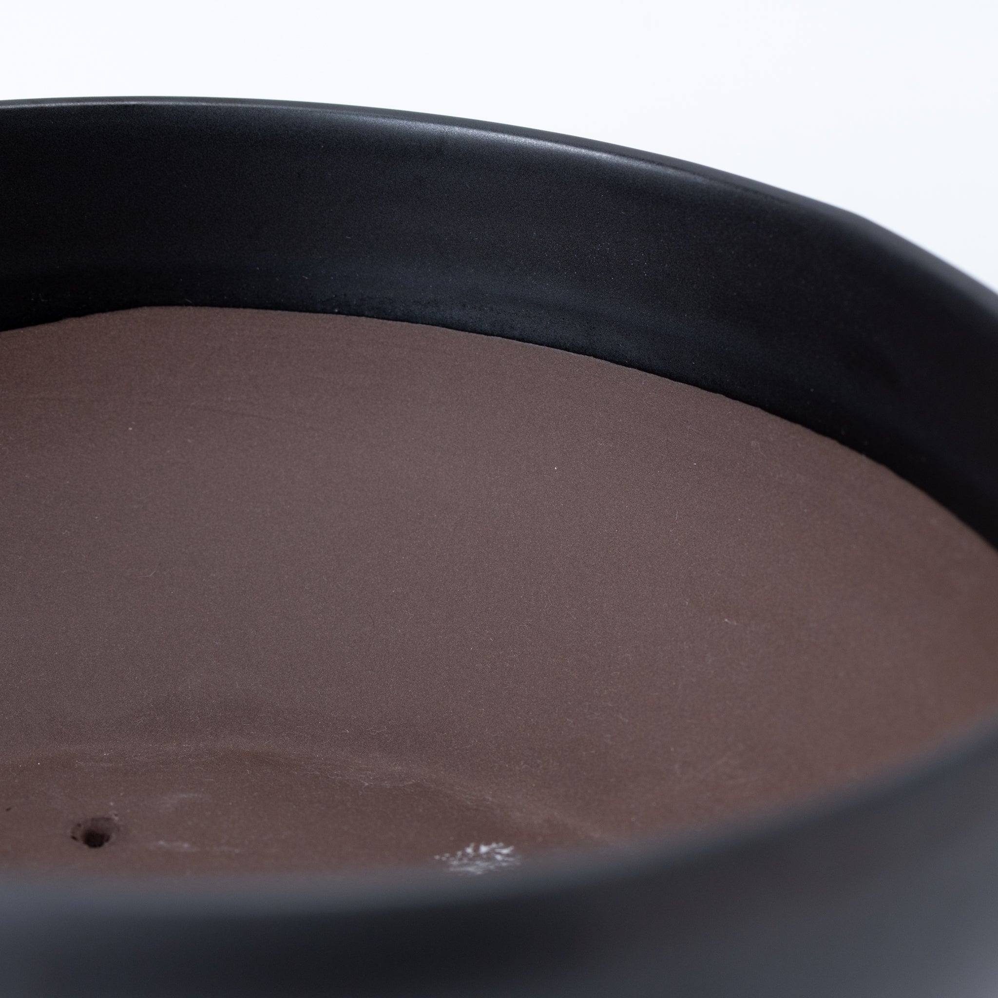 Naginowa Black Matte Circle BANKO Ware Japanese Bonsai Pot Set of 2