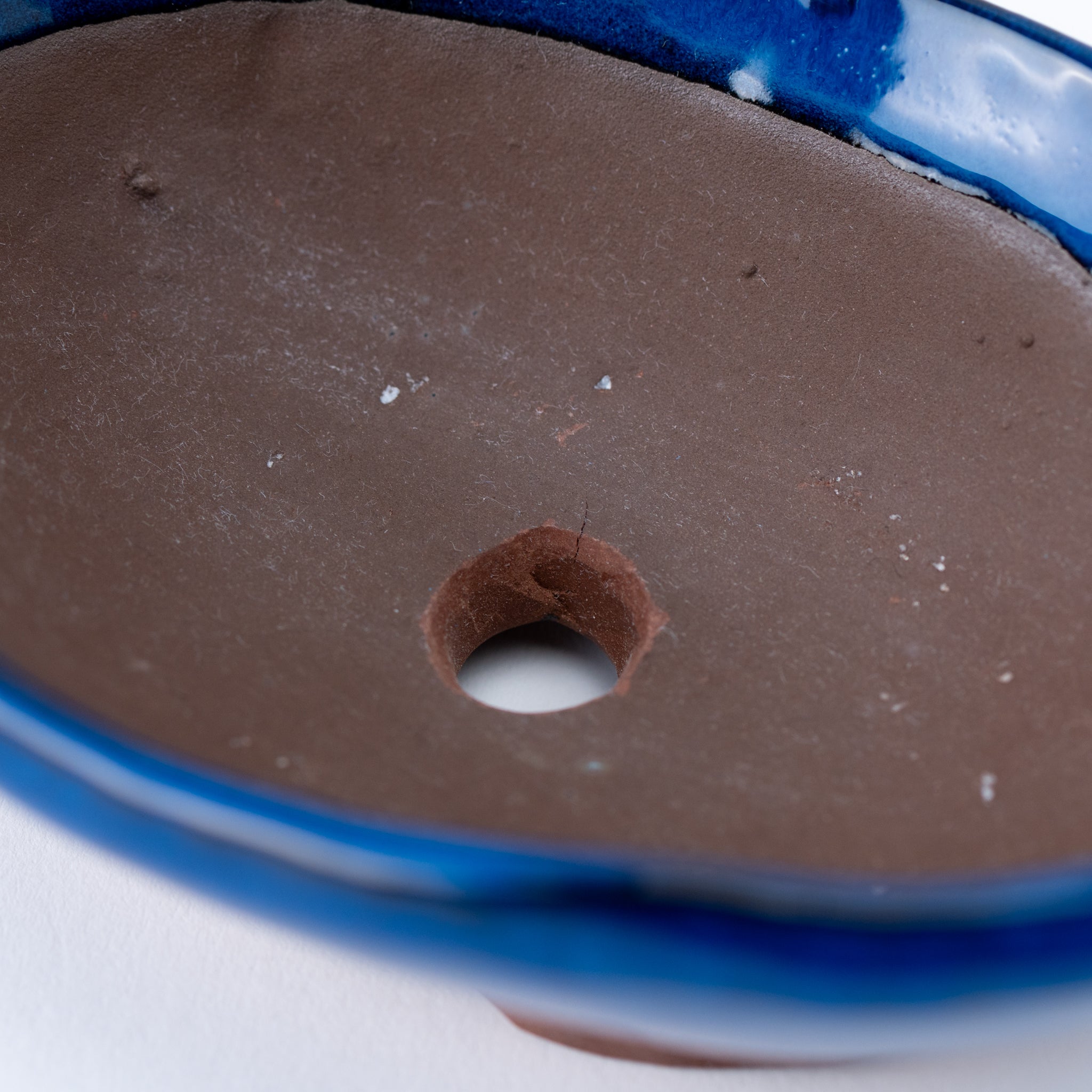 Naginowa Namako Navy Waveform BANKO Ware Japanese Bonsai Pot 5.5 in.