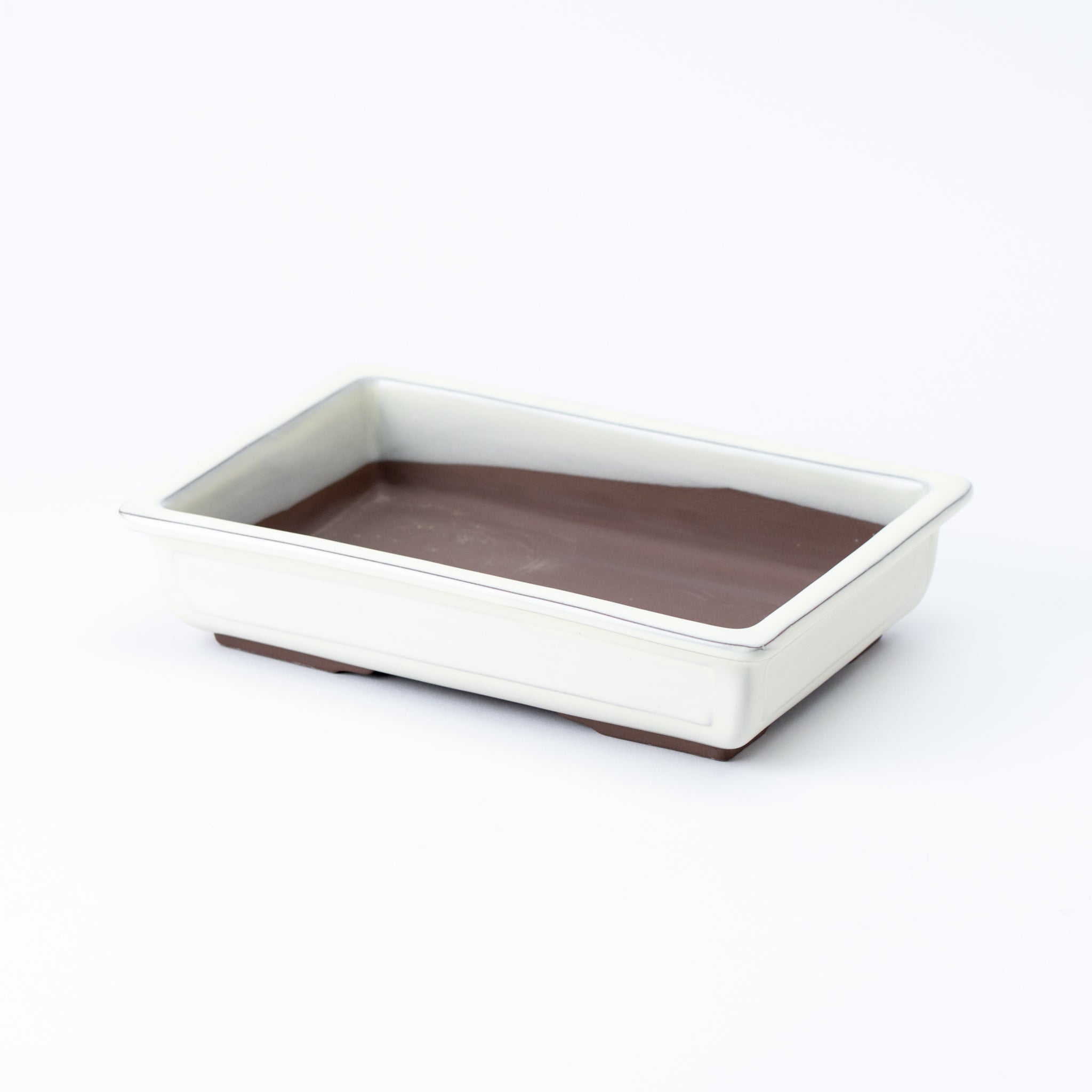 Naginowa Cream longhorn BANKO Ware Japanese Bonsai Pot Set of 3 (Size 8, 9, and 10)