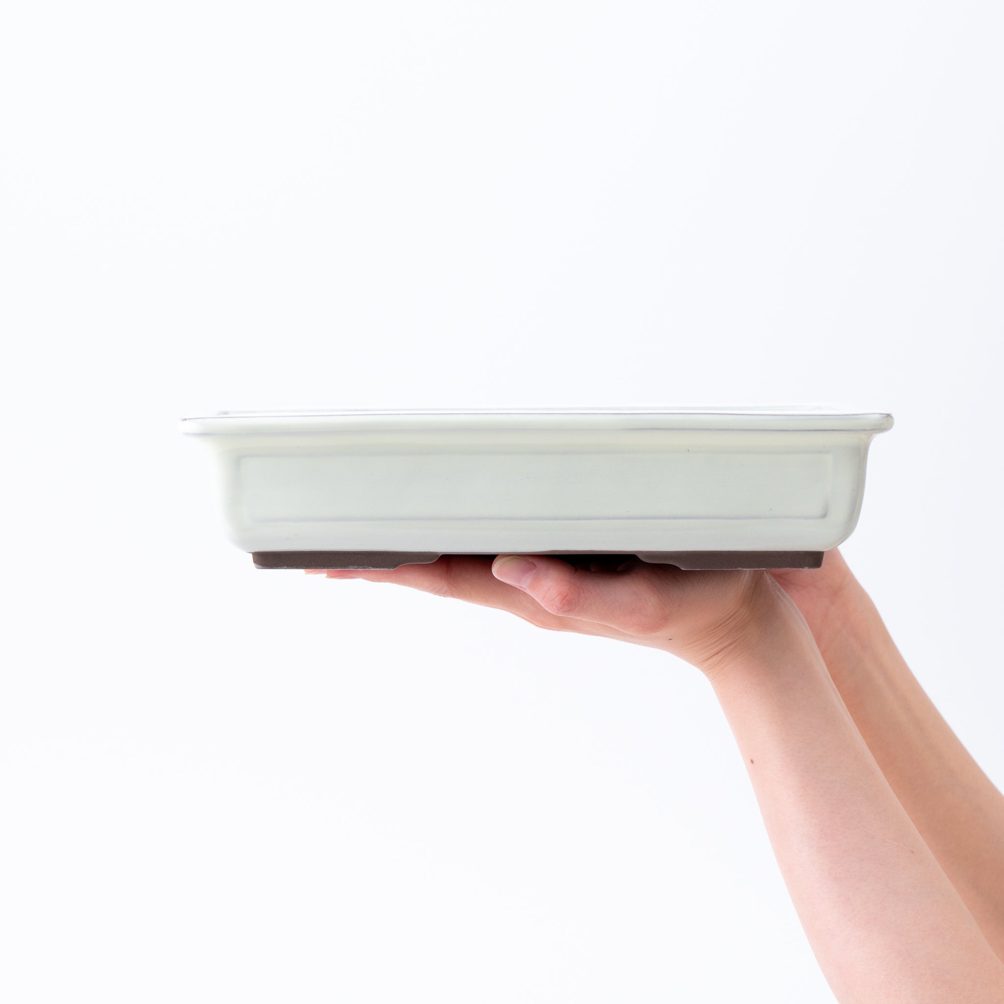 Naginowa Cream longhorn BANKO Ware Japanese Bonsai Pot Set of 3 (Size 8, 9, and 10)