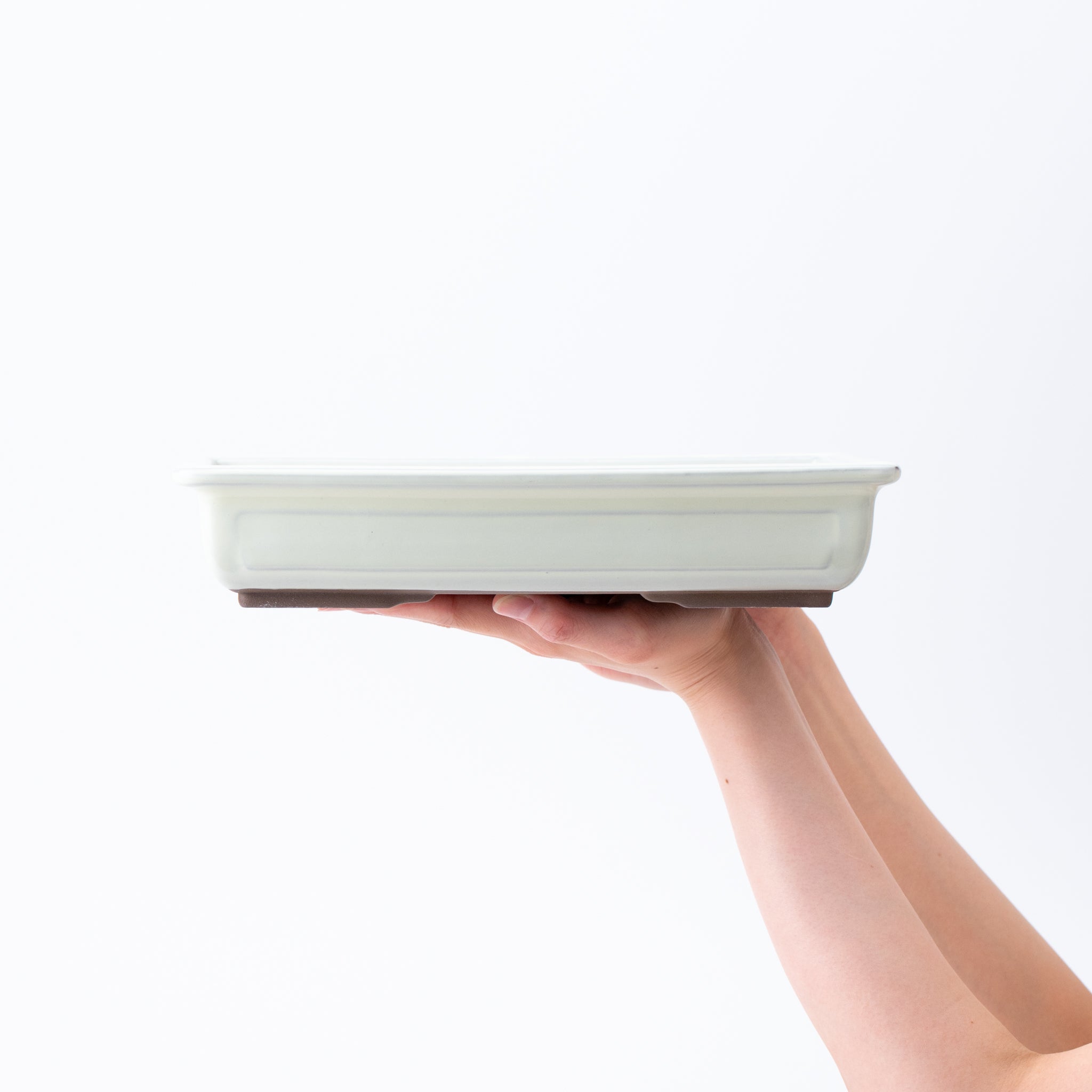 Naginowa Cream longhorn BANKO Ware Japanese Bonsai Pot Set of 3 (Size 8, 9, and 10)