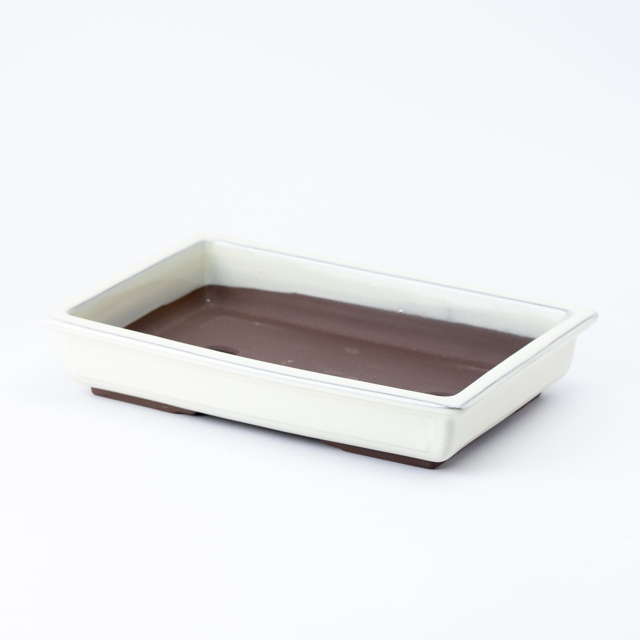 Naginowa Cream longhorn BANKO Ware Japanese Bonsai Pot Set of 3 (Size 8, 9, and 10)
