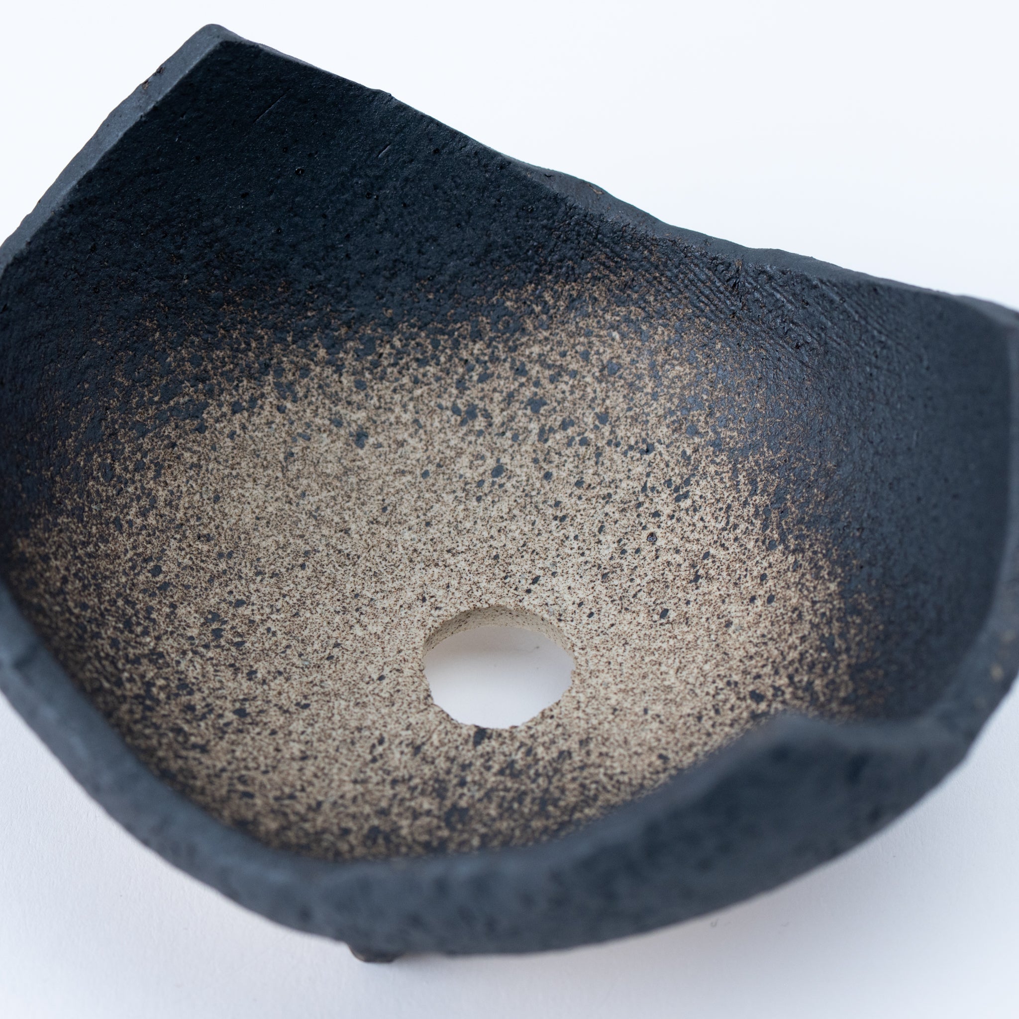 NAGINOWA Black Crown BANKO Ware Japanese Bonsai Pot 4.1 in.