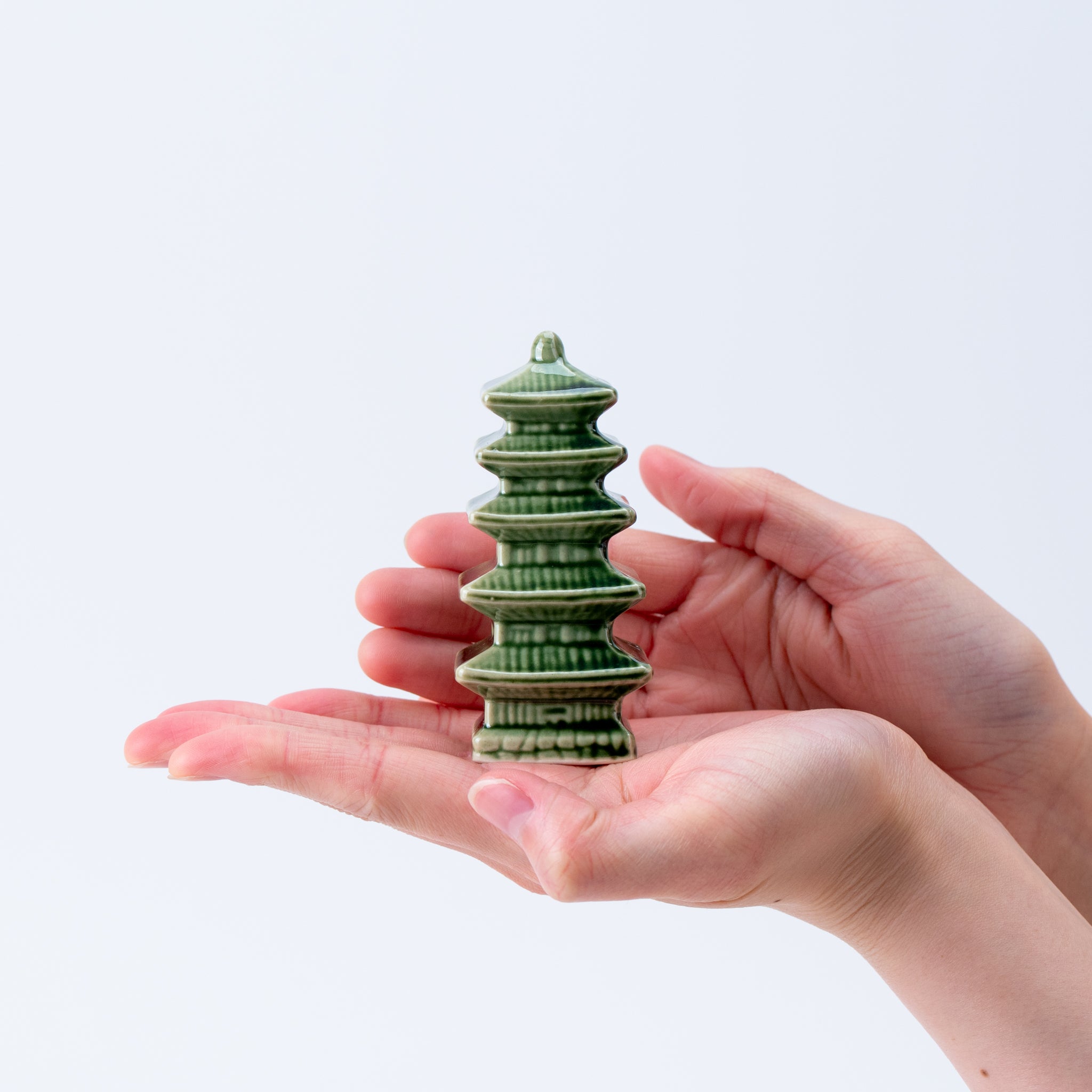 Bonsai Ornament - Green Five-storied Pagoda