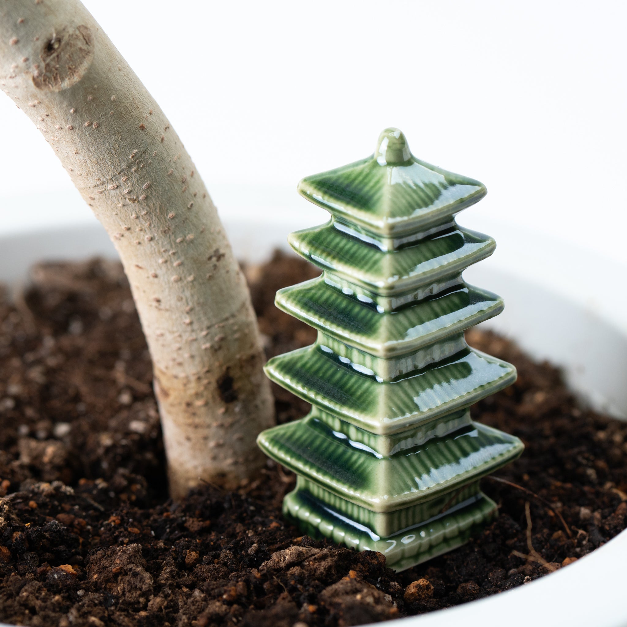 Bonsai Ornament - Green Five-storied Pagoda