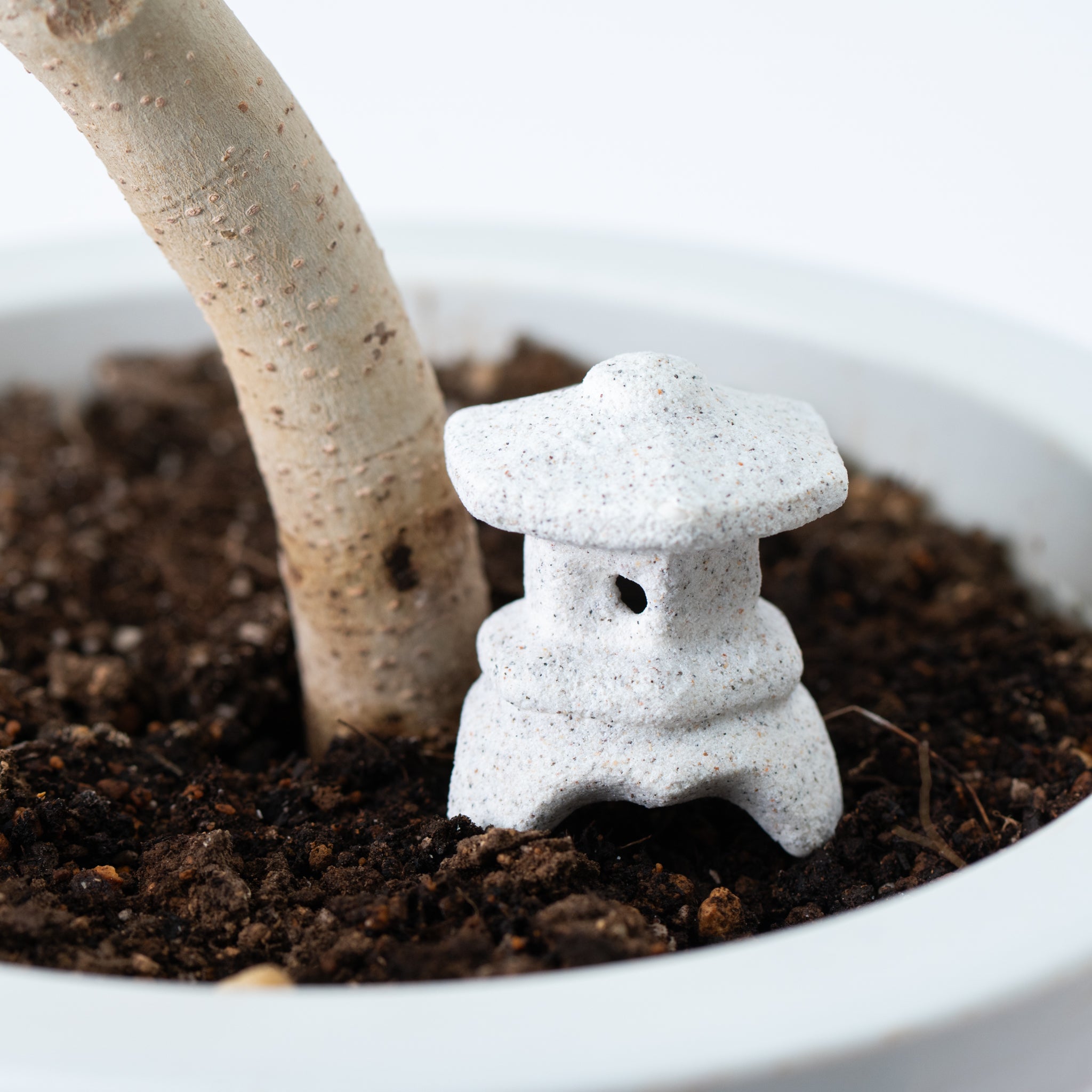 Bonsai Ornament - White Japanese Lantern