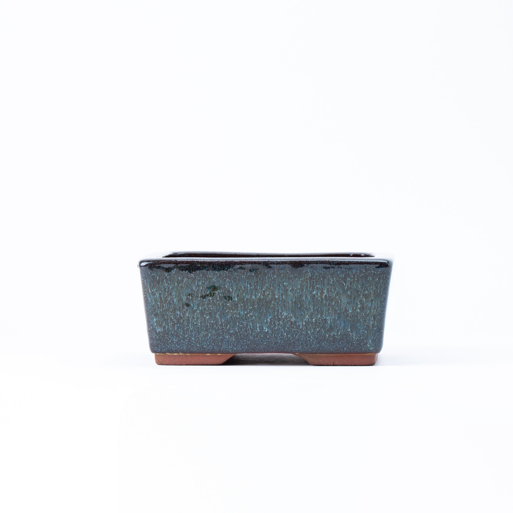 Eimei Tokoname Ware Rimless Rectangular Shape Japanese Bonsai Pot