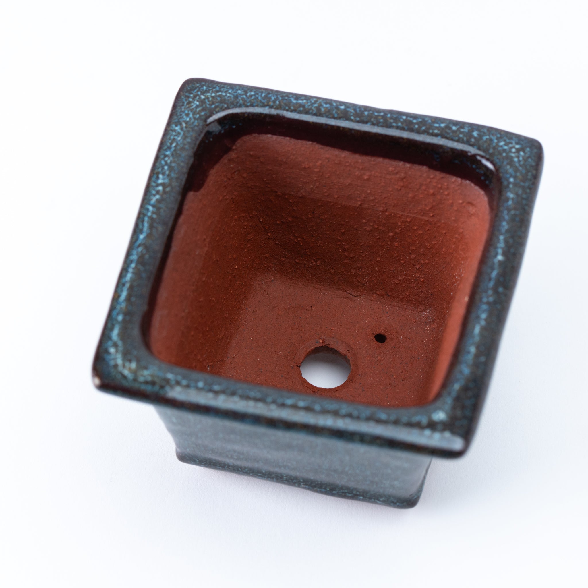 Eimei Tokoname Ware Square with Rim Japanese Bonsai Pot