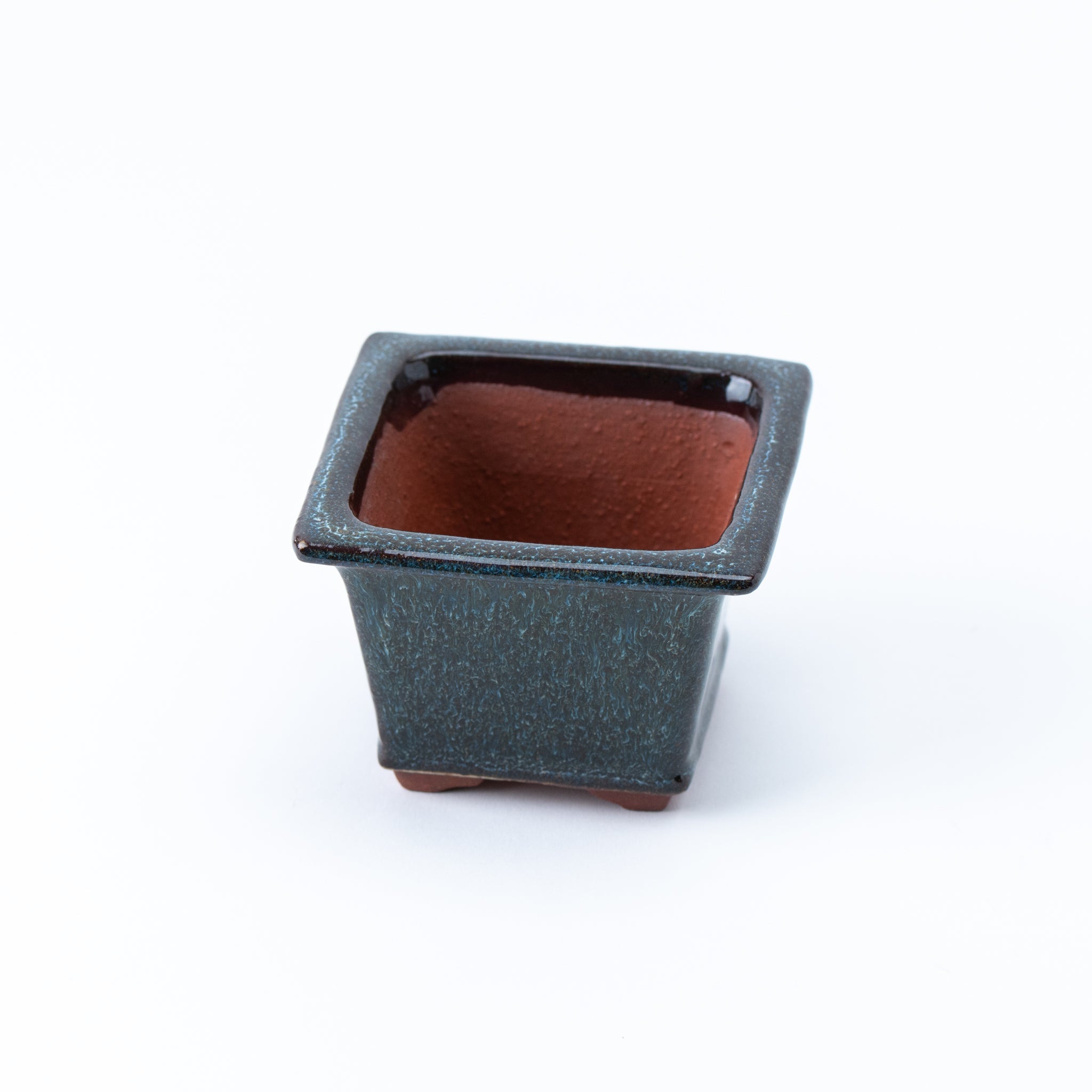 Eimei Tokoname Ware Square with Rim Japanese Bonsai Pot