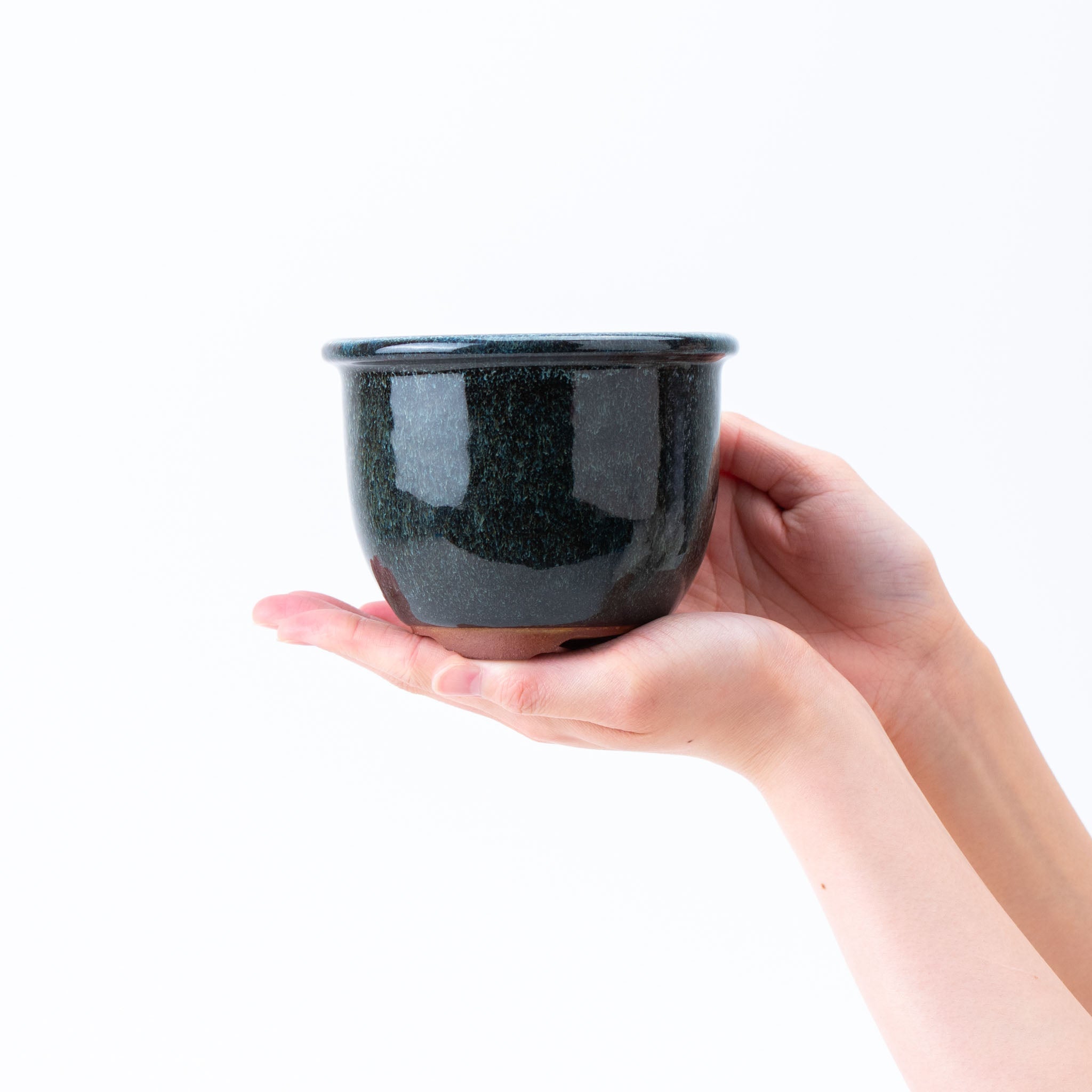 Eimei Tokoname Ware Round with Deeper Rim Japanese Bonsai Pot