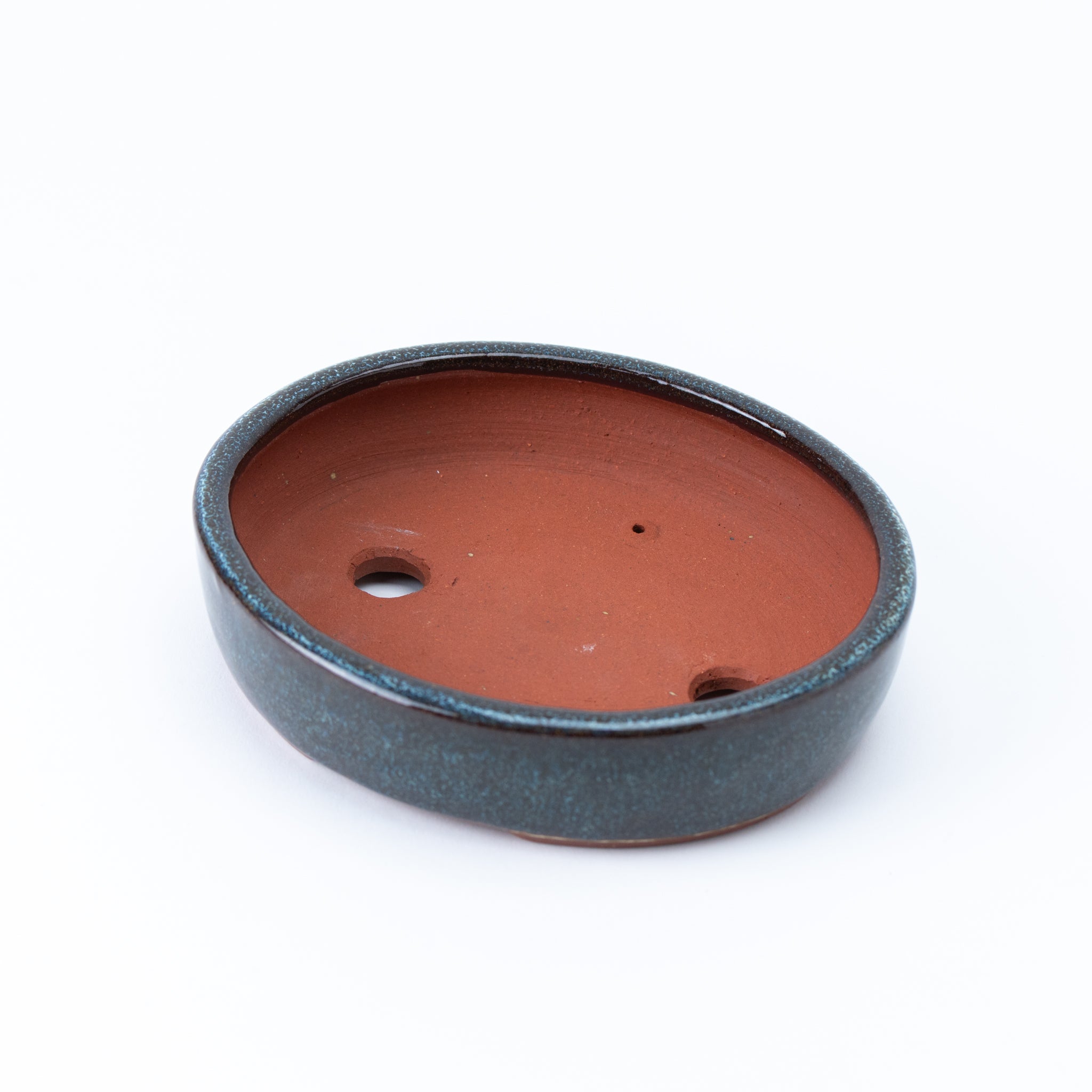 Eimei Tokoname Ware Oval Green Japanese Bonsai Pot