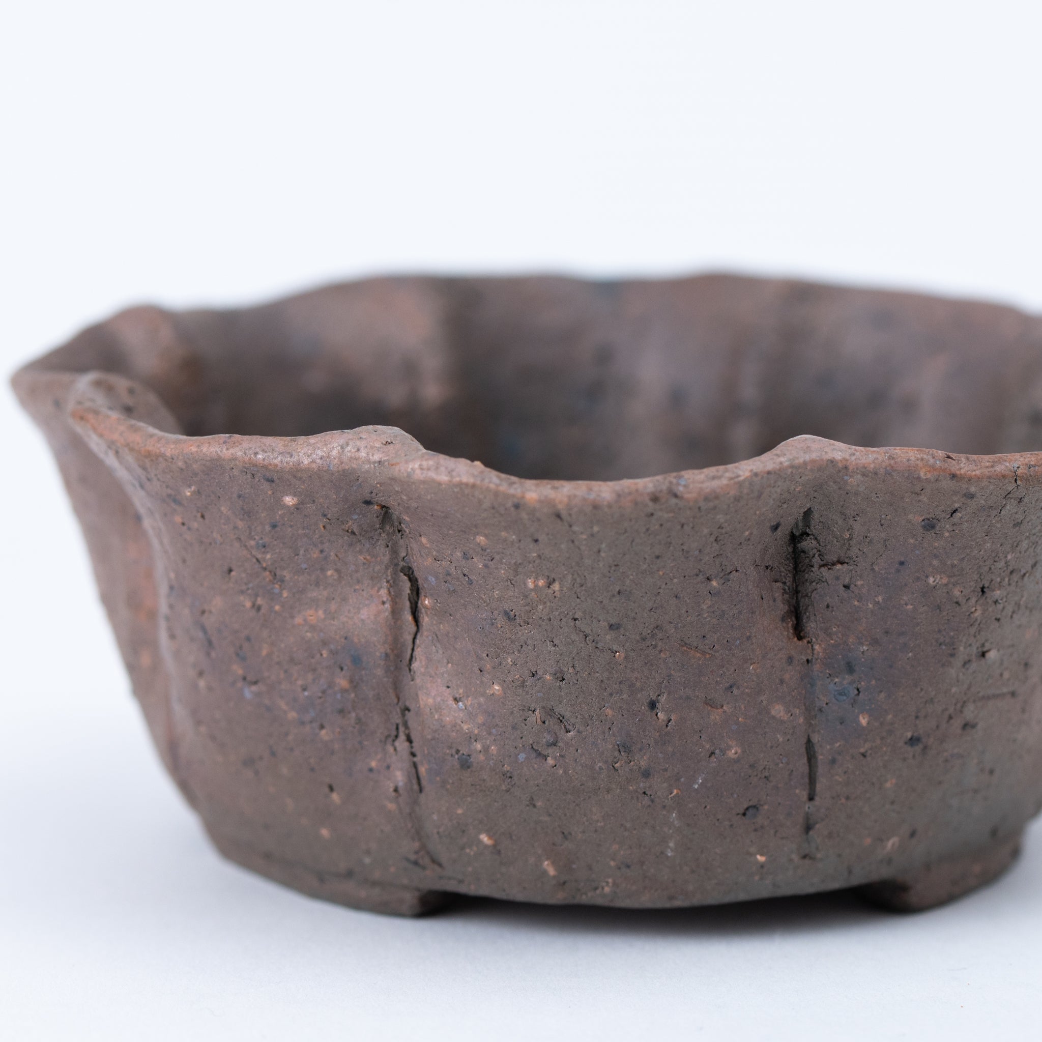 Mitsue Tokoname Ware The Shape of Plum Blossoms Japanese Bonsai Pot
