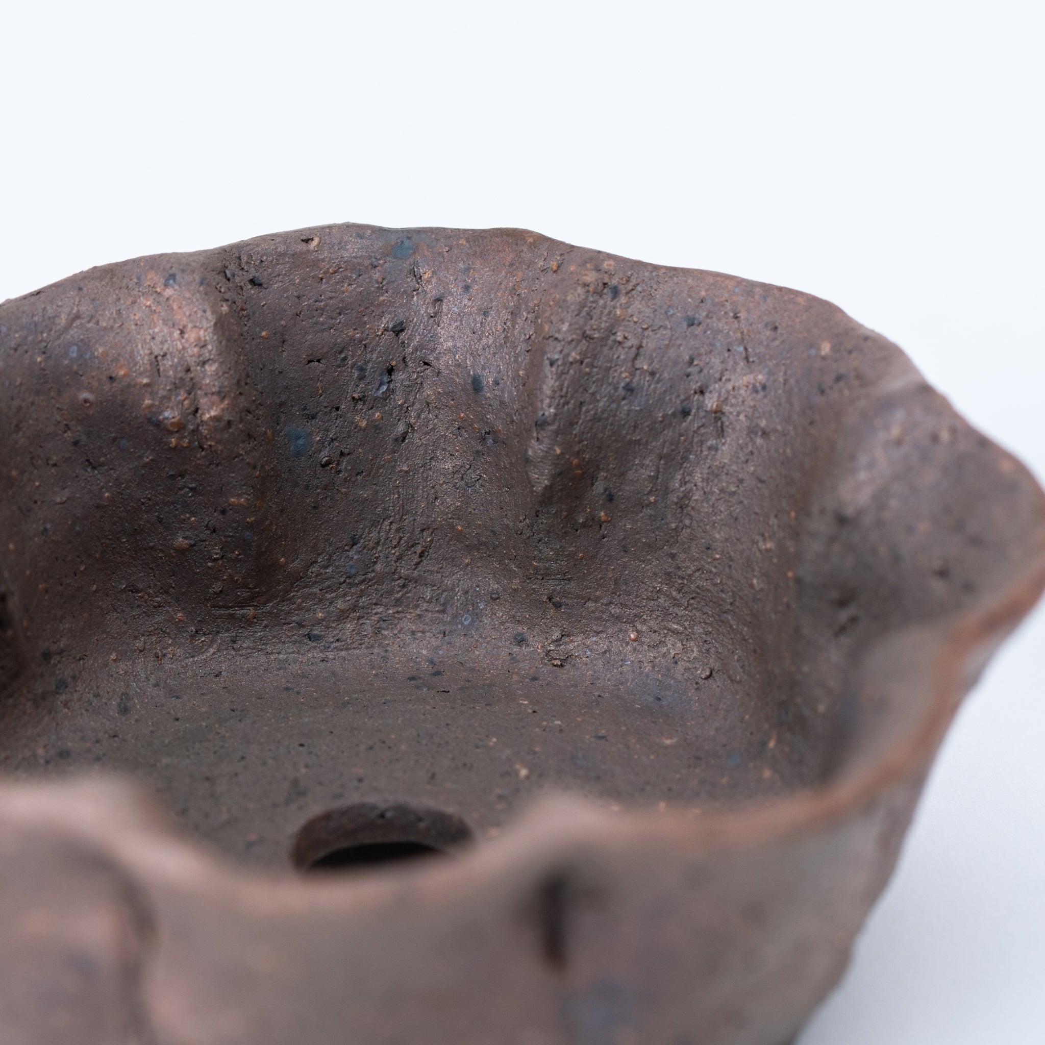 Mitsue Tokoname Ware The Shape of Plum Blossoms Japanese Bonsai Pot
