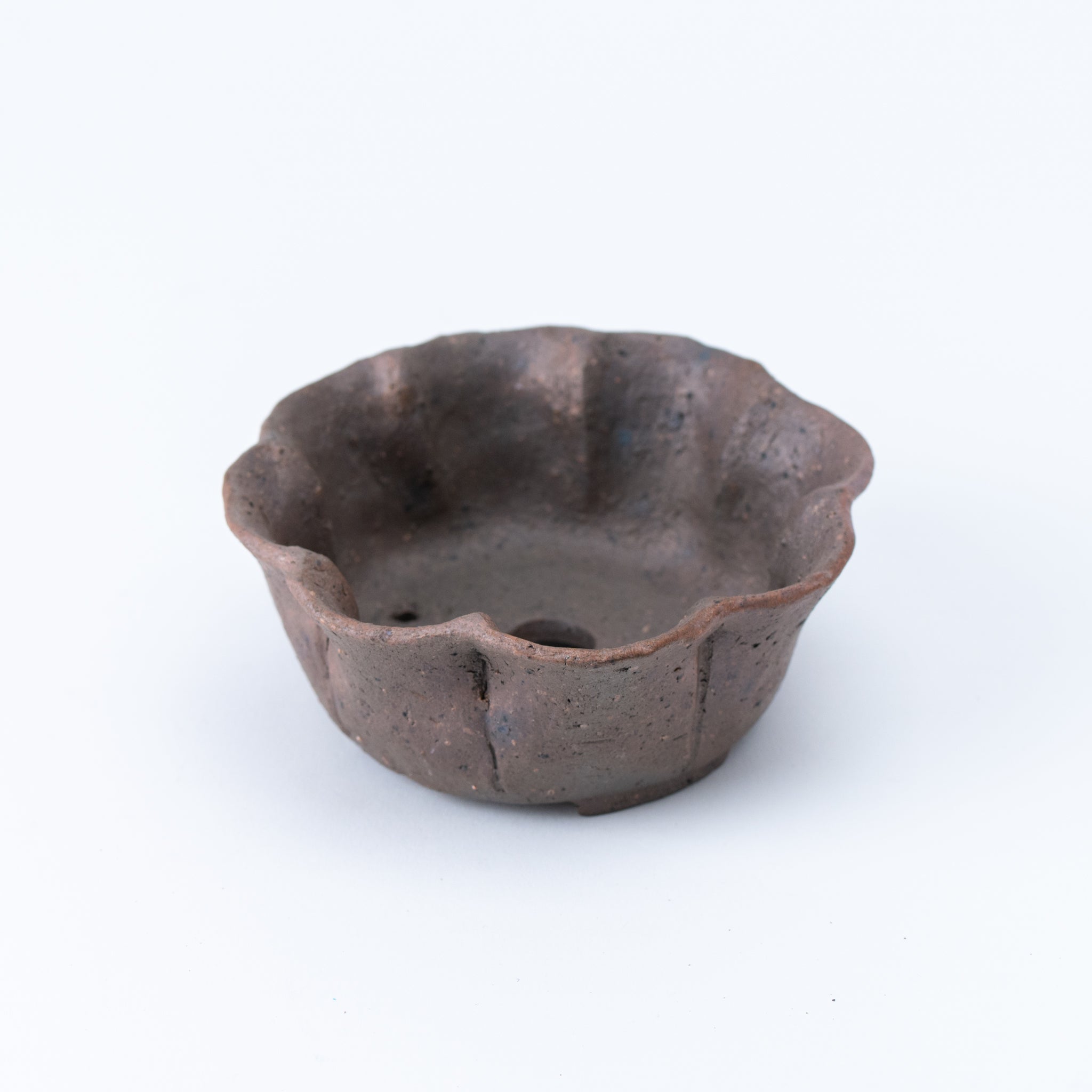 Mitsue Tokoname Ware The Shape of Plum Blossoms Japanese Bonsai Pot