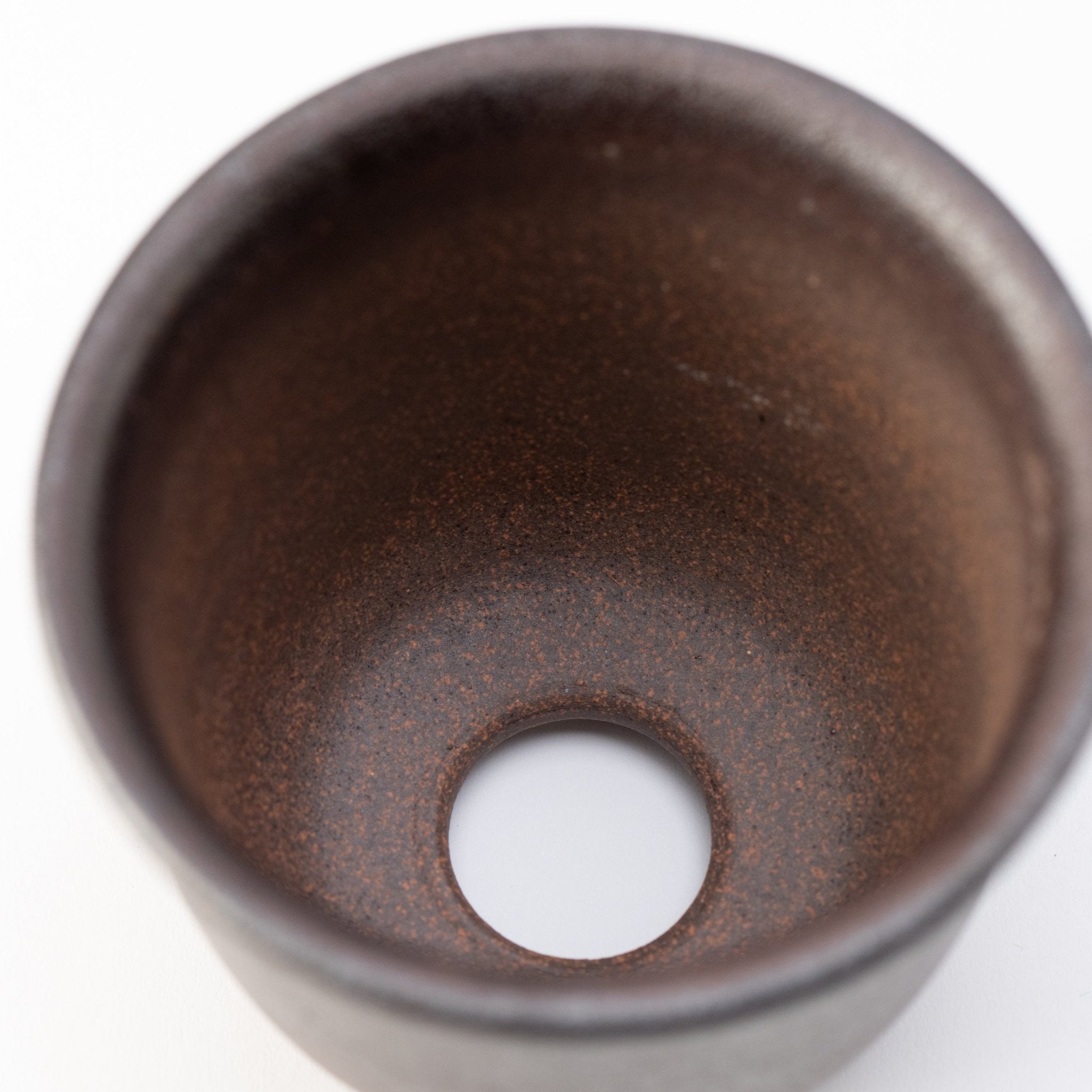 Naginowa Black Deep rounded BANKO Ware Japanese Bonsai Pot 4.7in.