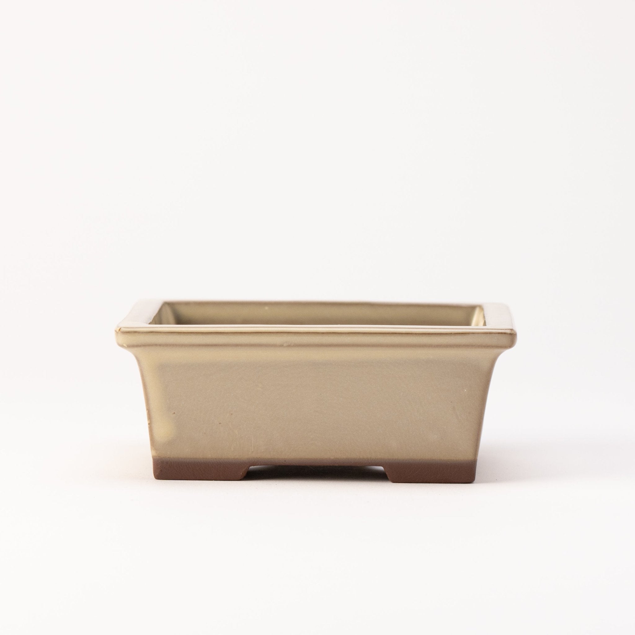 Naginowa Cream longhorn BANKO Ware Japanese Bonsai Pot 5.3in.