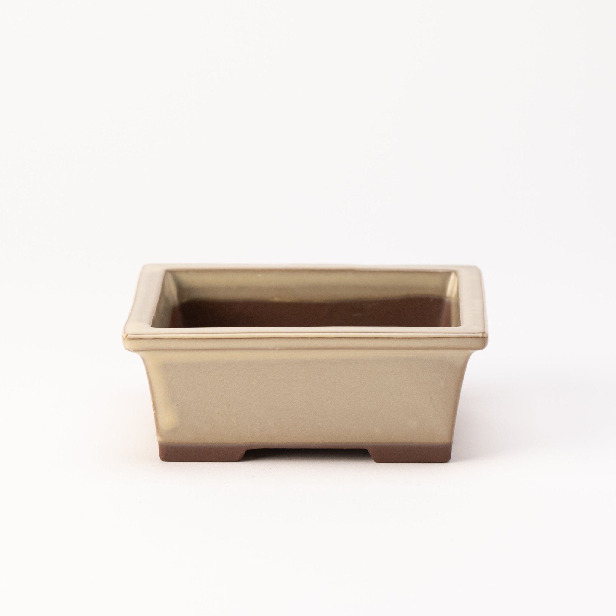 Naginowa Cream longhorn BANKO Ware Japanese Bonsai Pot 5.3in.