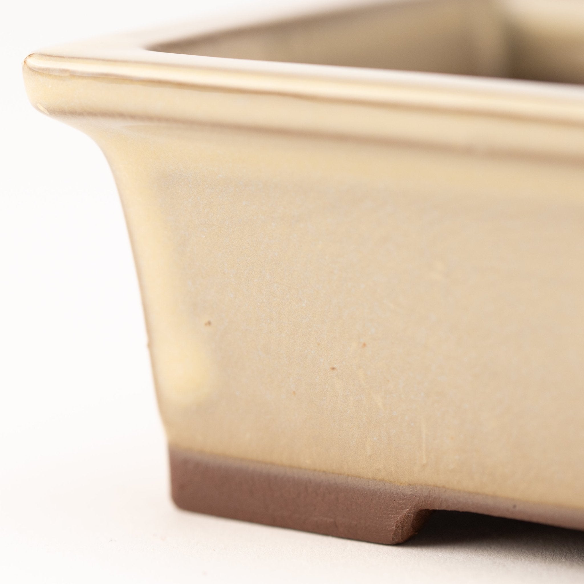 Naginowa Cream longhorn BANKO Ware Japanese Bonsai Pot 5.3in.