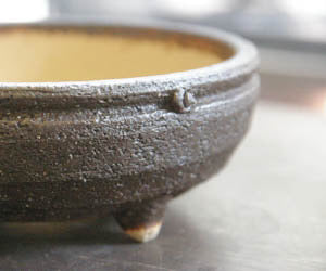 Shigaraki ware bowl, Bonsai pot, diameter 5.9 inch