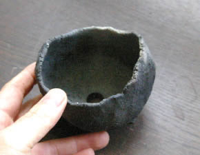 Carbonized Yashime Bowl, Akane Mayama, Bonsai Pot