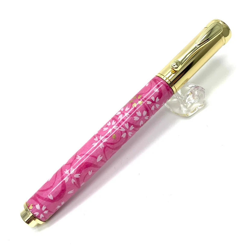 F-style Miyabina Mino Washi Yuzen Pattern Magnet Cap Fountain Pen Weeping Cherry Blossom/Red TWM2317