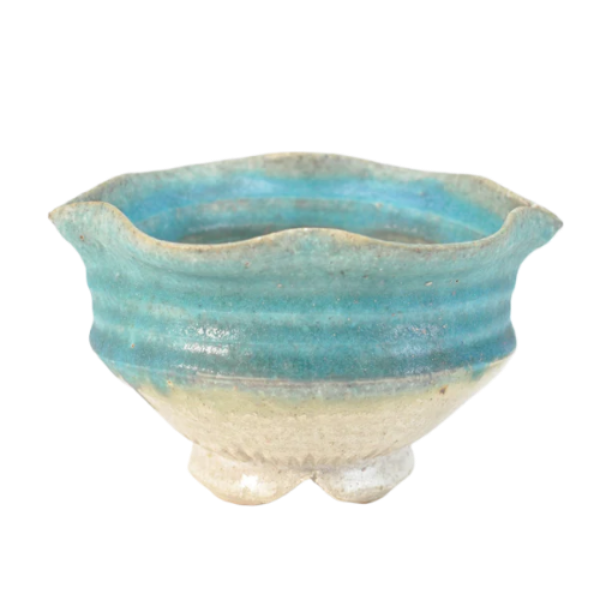 Bonsai Pot Shigaraki Ware, Light Blue Handmade Pot, Small