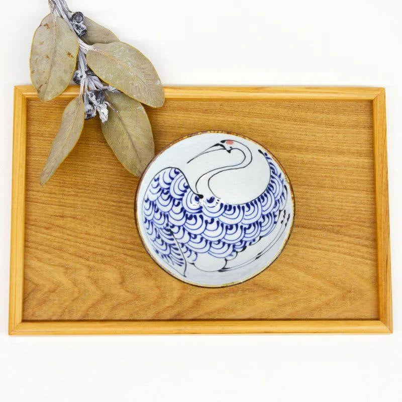 Crane Traditional Japanese Style Rice Bowl Set Ceramics